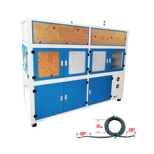 Plně automatické stříhání, odizolování a navíjení napájecích kabelů WPM-CRT-03M - Automatický stroj na stříhání, navíjení a vázání